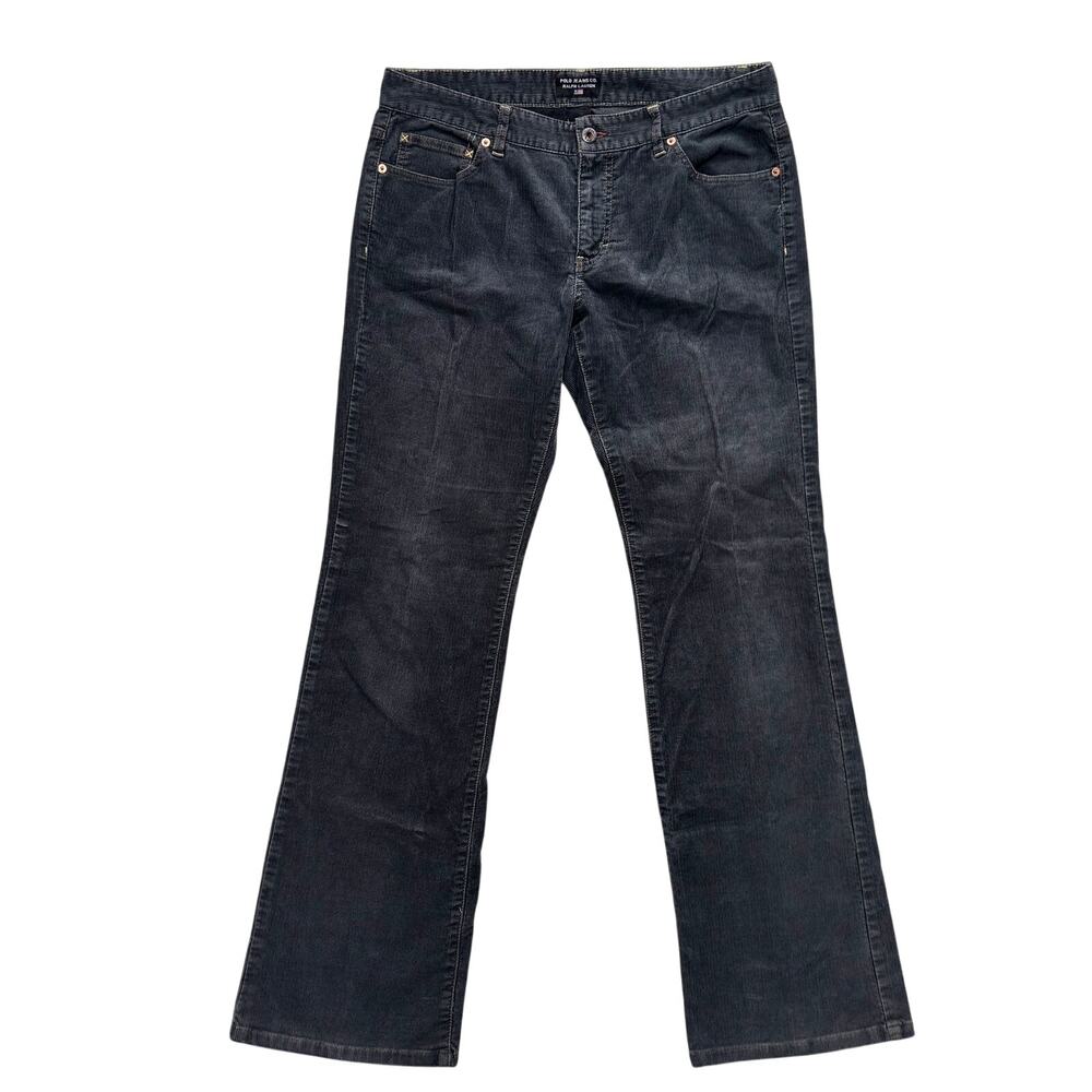 Polo Jeans Co Ralph Lauren Bootcut Pants Womens 10x32 Black Corduroy High Rise